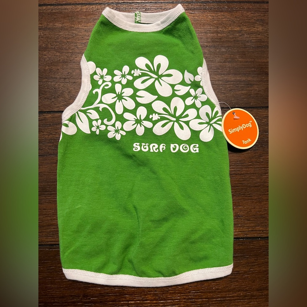 SimplyDog Green Floral Dog Tank